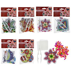 Iron on beads, set with template, 6 assorted
