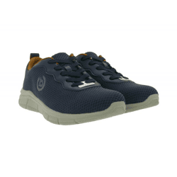 bugatti Herren Low-Top Sneaker Schnür-Schuhe mit Label-Logo City-Schuhe 345-AFA15-6900 Blau