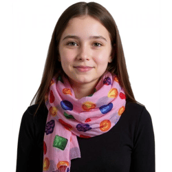 CANDY CRUSH SAGA Halstuch mit Spielstein-Print Damen und Kinder Sommer-Tuch SF030408CCS Pink