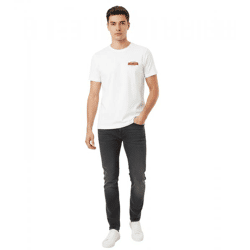 CAPSLAB X UFO Robot Grendizer Herren T-Shirt mit Rücken-Print Baumwoll-Shirt Rundhals-Shirt GL/GOL1/1/TSG/GRE1 Weiß