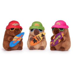 Capybara with surfboard - 3 assorted soft toys - 25 cm