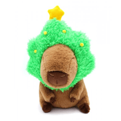 Capybara mit Weihnachtsbaum - Plüschfigur - 32 cm