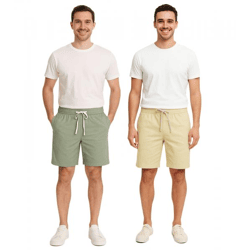 CASUAL FRIDAY Sigge Herren Freizeit-Bermuda Chino-Hose mit Gummibund Baumwoll-Shorts kurze Hose 20505130 in Grün oder Beige