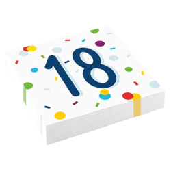 Confetti Birthday - 20 Servietten Birthday 18 - 33 x 33 cm