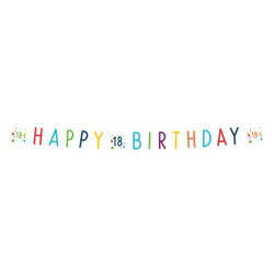 Confetti Birthday - Partykette Birthday 18 - 180 x 13,8 cm