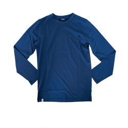 COURSE Herren Longssleeve Baumwoll-Pullover Langarm-Shirt Rundhals-Pullover 900819 Dunkelblau