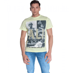 COURSE Herren T-Shirt mit großem Muhammad Ali Aufdruck Baumwoll-Shirt Rundhals-Shirt 900530 Gelb