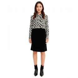 Damen ausgestellter Midi-Rock stylischer Strick-Rock 970081 Schwarz 