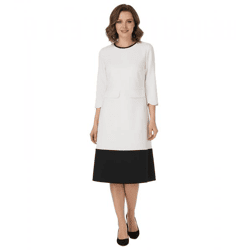 Damen Sommer-Kleid Jersey-Kleid mit Reißverschluss Mini-Kleid 960734 Weiß