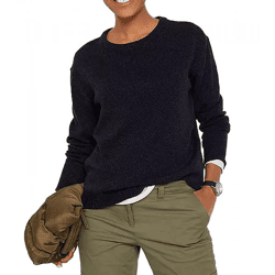 Damen Strick-Pullover mit Rundhals-Ausschnitt Alltags-Pullover Sweater 911927 Blau
