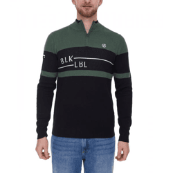 DARE 2b Outgoing II Herren Sweatshirt Troyer mit antibakterieller Geruchskontrolle Pullover DMK312_P7T Schwarz/Gün