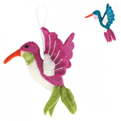 Deko-Anhänger Kolibri Filz 13 cm 2 Stück sortiert