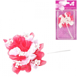Dekoration Blume mit Perlen rosa 13 cm Satz von 6