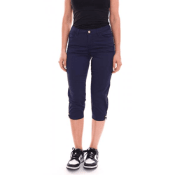DELMAO Damen Sommer-Hose stylische Baumwoll-Hose Knielang 61966429 Blau