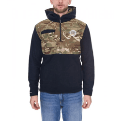 Denim Project Men's Fleece Sweatshirt with Camouflage Pattern Winter Hoodie DP-10022-003 4341 Black/Green