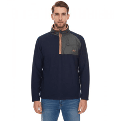 Denim Project Herren Teddy-Fleecejacke mit Brusttasche Fleece-Jacke DP-10023-127 578 Dunkelblau