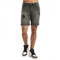 Denim Project Sync Herren Jeans Bermuda-Shorts im Used Look Sommer-Shorts DP-Coll2-004 423 Grau
