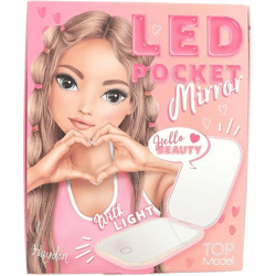 Depesche 13502 TOPModel - LED Taschenspiegel Beauty and ME, Klappspiegel in Rosa, mit Vergrößerungsspiegel und 3 Licht-Stufen, inkl. Ladekab