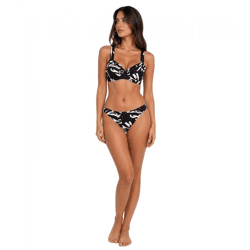 Edles Damen Bikini-Oberteil mit verstellbare Träger Bademode D-Körbchen 959401 Schwarz/Weiß