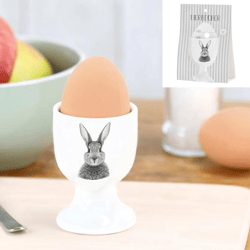 Egg cup on a card, rabbit, approx. 7 cm H