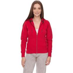 Elevate Arora Damen Sweat-Jacke mit Kapuze 300 g/m2 schlichte Baumwoll-Jacke Pullover 3821225 Rot
