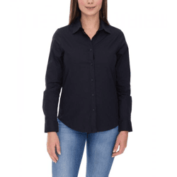 ELEVATE Hamell Langarm-Hemd schlichtes Damen Blusen-Hemd Popelin Bluse 3816999 Schwarz