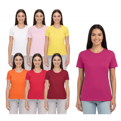 ELEVATE Heros Damen auch in 4XL T-Shirt schlichtes Baumwoll-Shirt 150 g/m2 Basic-Shirt Unterzieh-Shirt 38029 in Rot, Weiß, Orange, Gelb od