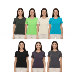 ELEVATE Heros Damen T-Shirt schlichtes Baumwoll-Shirt 150 g/m2 Basic-Shirt Unterzieh-Shirt Dunkelgrün, Dunkelgrau, Dunkelgrau meliert, Sch
