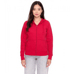 ELEVATE Theron Damen Sweat-Jacke mit 240 g/m2 Baumwoll-Sweater Kapuzen-Pullover Hoodie 3823025 Rot