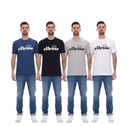 ellesse Fuenti T-Shirt Herren Baumwoll-Shirt mit Logo-Print Sport-Shirt SHP16469 in Schwarz, Weiß, Blau oder Grau