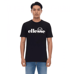 ellesse Fuenti T-Shirt Herren Baumwoll-Shirt mit Logo-Print Sport-Shirt SHP16469 Schwarz