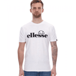 ellesse Fuenti T-Shirt Herren Baumwoll-Shirt mit Logo-Print Sport-Shirt SHP16469 Weiß