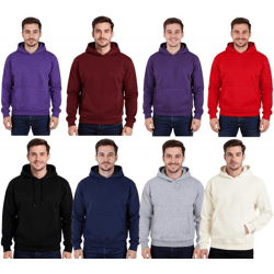 European League Of Football Blanko Herren Hoodie mit Känguru-Tasche Baumwoll-Pullover in Violett, Blau, Rot, Weiß, Grau oder Schwarz