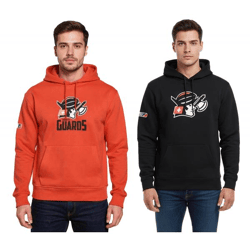 European League Of Football Herren Hoodie mit Helvetic Guards-Logo Kapuzenpullover Baumwoll-Pullover in Rot und Schwarz