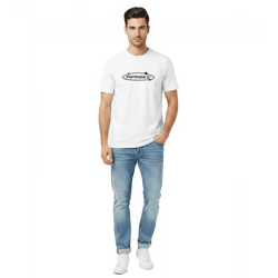 extravagantes Formula 1 F1 Racing Division Herren Rundhals-Shirt Formel 1 Bio-Baumwoll-Shirt Kurzarm-Shirt 180 g/m² 701227625 001 Weiß