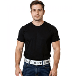 Fall out Boy Gürtel mit Logo-Schriftzug verstellbarer Freizeit-Gürtel BT104184FOB4 Weiß