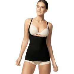 SLEEX Women's Body-Shaping Shapewear Under-Bust Tank Top with High-Compression Bodice 44044-001 Black
