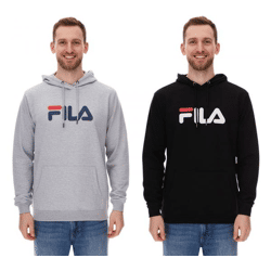 FILA Barumini Hoodie Herren Kapuzen-Pullover Pulli Sweater Baumwoll-Sweatshirt FAU0068 Schwarz oder Grau