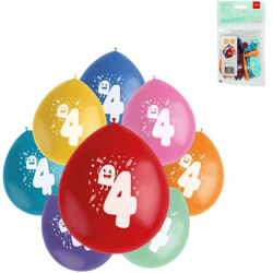 Folat Luftballons Party Pop Monsters Figur 4 Farbenmix 23 cm 8 Stück