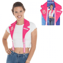 Folat Polizei Hosenträger rosa Einheitsgröße