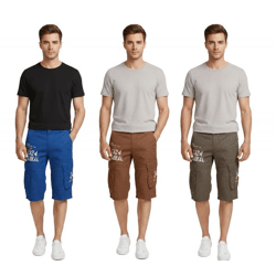FQ1924 Mael Herren Freizeit-Bermuda Cargo-Shorts Baumwoll-Hose Sommer-Hose 21900196 Blau, Braun oder Khaki