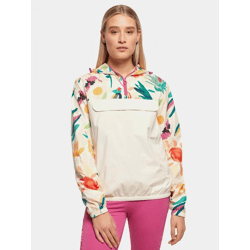Functional Urban Classics Women's Jacket with Large Hood and Drawstring, 68 g/m², White/Multicolored