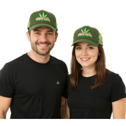 Ganja Green Canvas Trucker-Cap Baseball-Cap Baumwoll-Cap mit Netzeinsatz 7420GUY Grün/Gelb