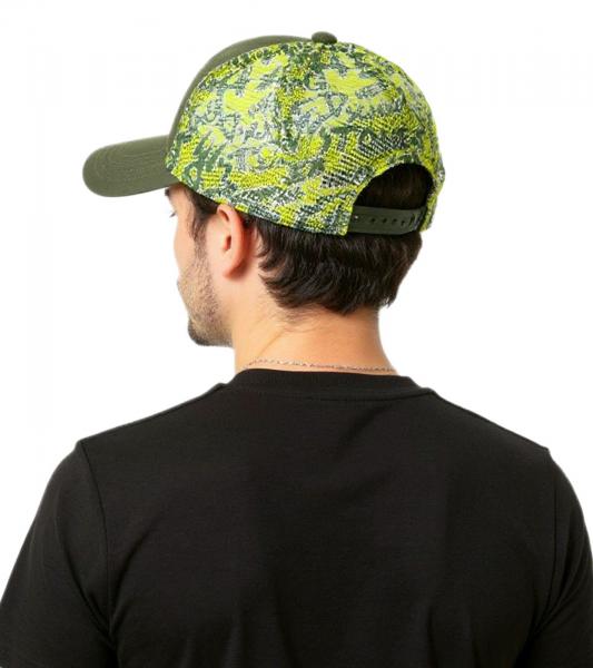 Ganja Green Canvas Trucker-Cap Baseball-Cap Baumwoll-Cap mit Netzeinsatz 7420GUY Gr&uuml;n/Gelb
