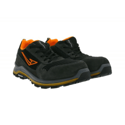 GARSPORT Kele Low S1P Herren & Damen Sicherheits-Schuhe mit Michelin-Arrow-HRO-Gummisohle Arbeits-Schuhe GDS1090017 2099 Schwarz/Grau/Orange