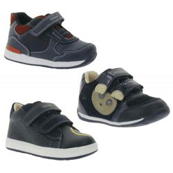 GEOX B Kleinkinder Sneaker mit atmungsaktiver Sohle Mid-Cut-Schuhe mit Klettverschluss und teils Echtleder Baby-Schuhe Rishon, Each oder Bi
