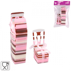 Geschenkpackung Stuhl rosa/braun 6er-Set