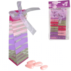 Geschenktüte gestreift lila 15 cm 6 Stk.