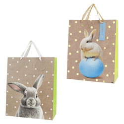 Geschenktüte Ostern, Hase, 2/s, M, ca. 23cmH