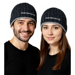 Good Charlotte Unisex Pop-Punk-Band Beanie Baumwoll-Mütze im klassischen Schnitt 9252GDC Schwarz/Weiß
